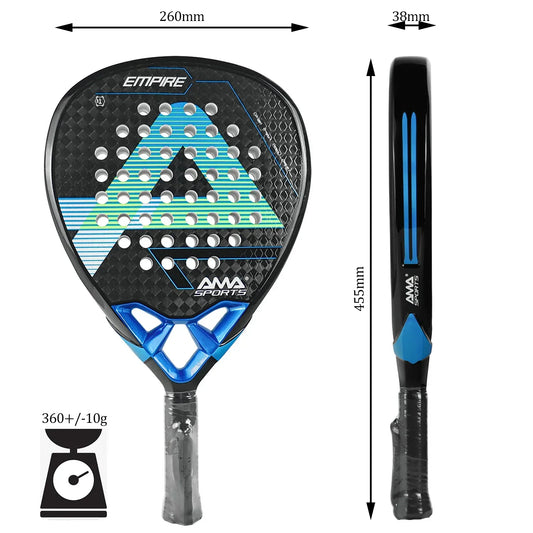 Letvægts Padelbat i kulfiber, mat finish, til nybegyndere og professionelle