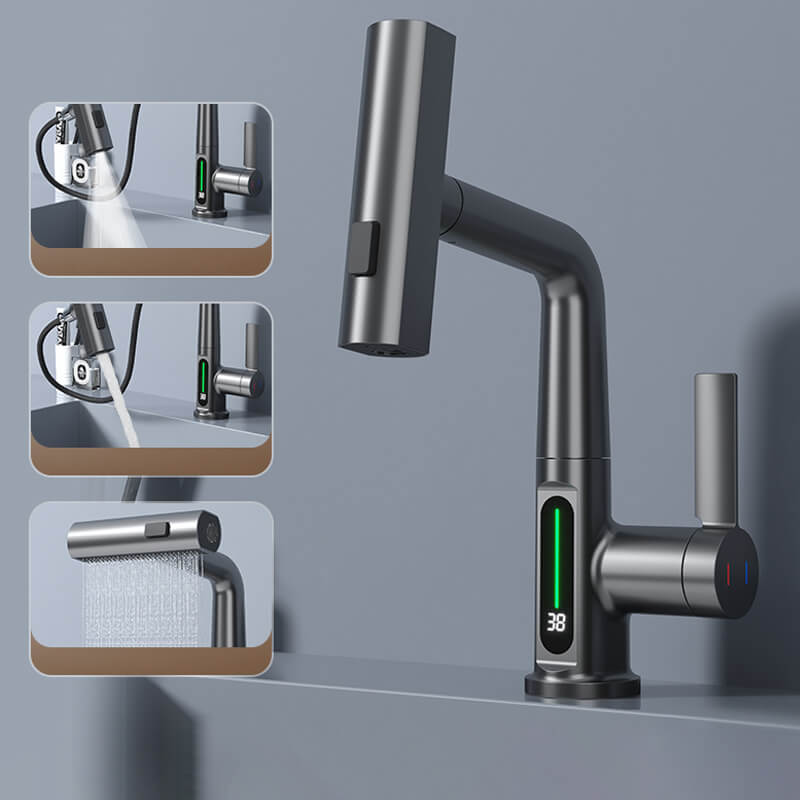 WaterMaster Fleksibel LED Køkken & Bad Vandhane – 360° Drejelig, Udtziehbar Slange & 5 Sprøjteindstillinger