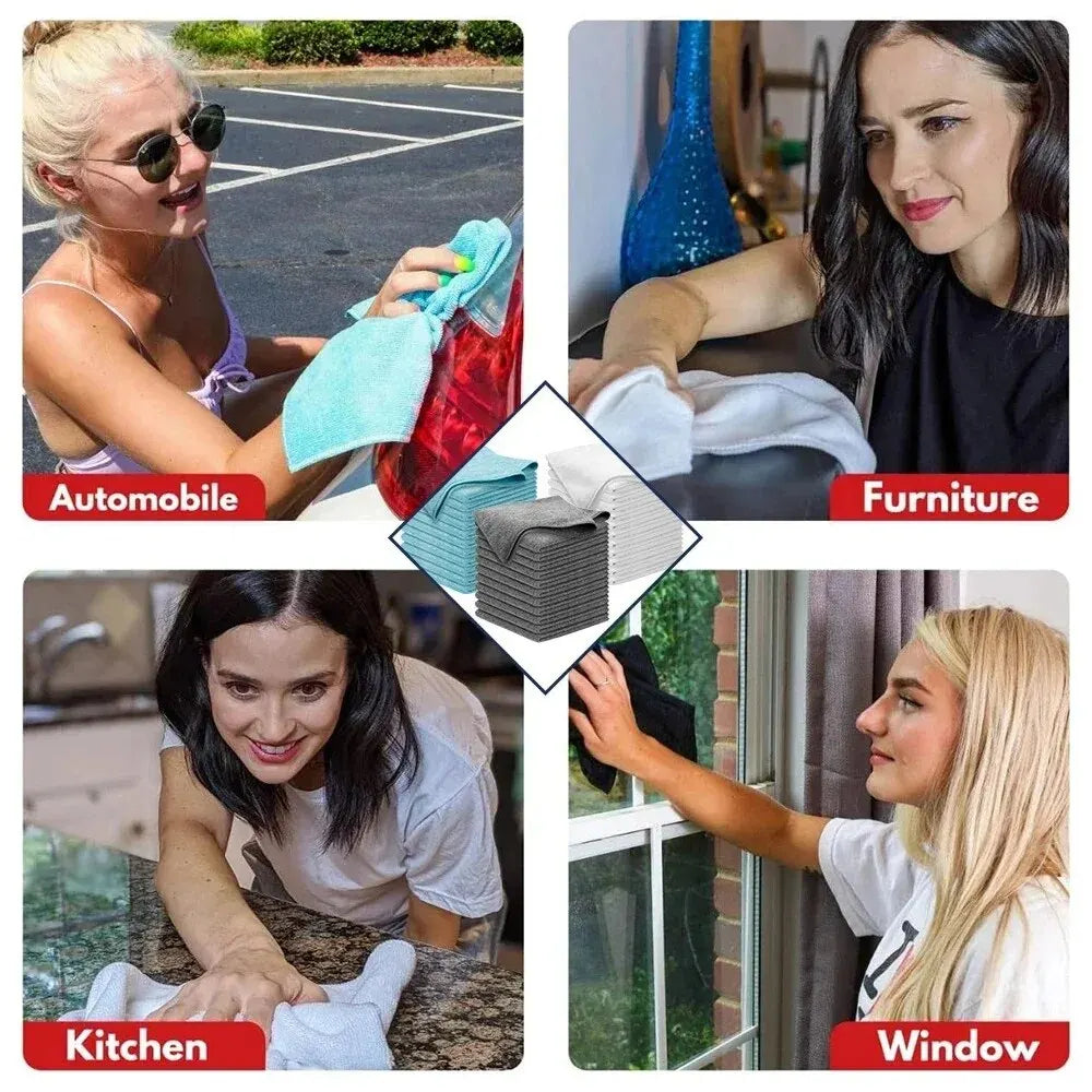 Set med mikrofiberdukar för biltvätt (10 stycken) - CleanMaster