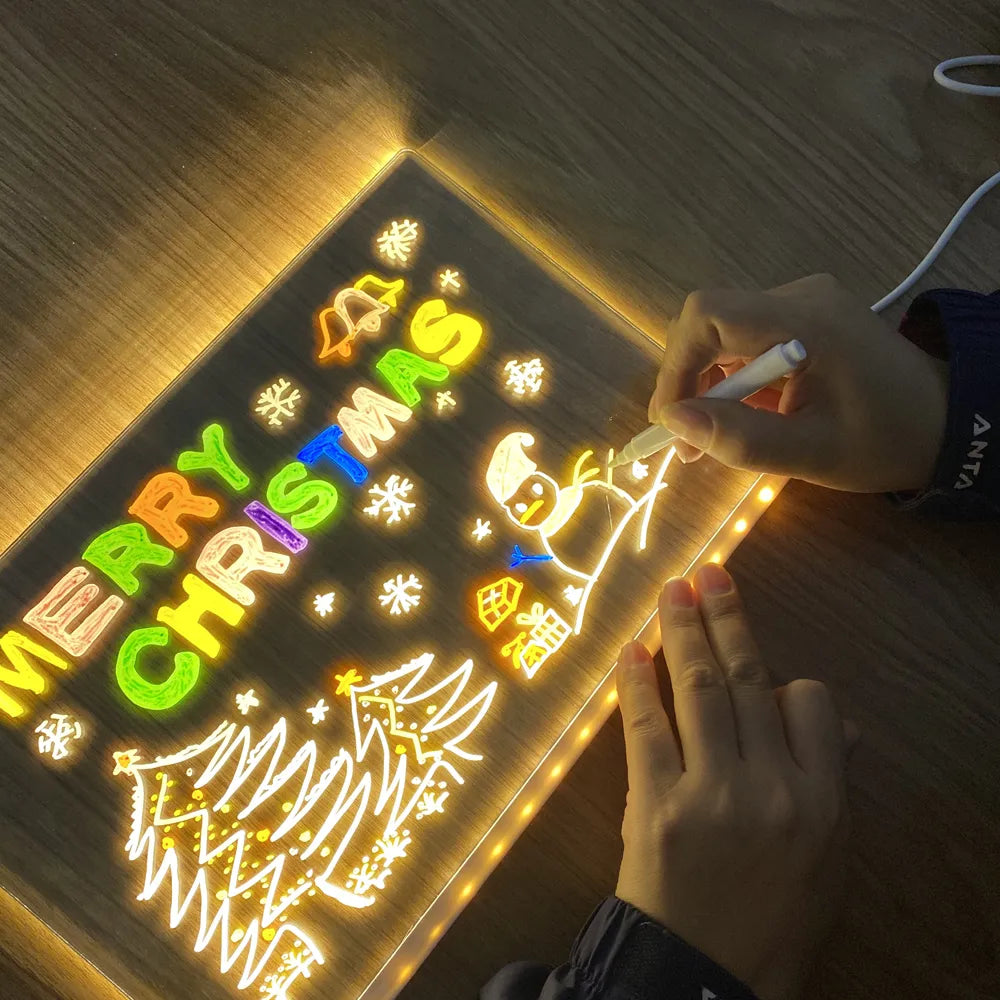 Magisk LED Ritplatta för Kreativa Barn - LysRitaren
