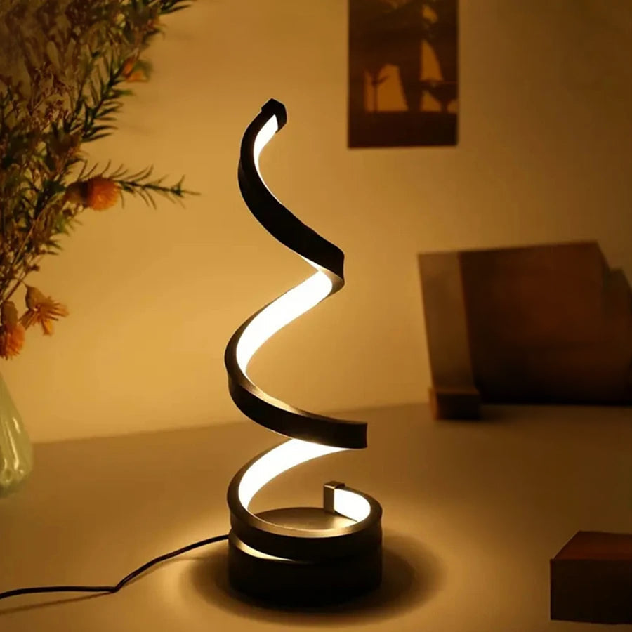 Modern Spiral Lampa: Justerbar LED Bordslampa för Hemmet