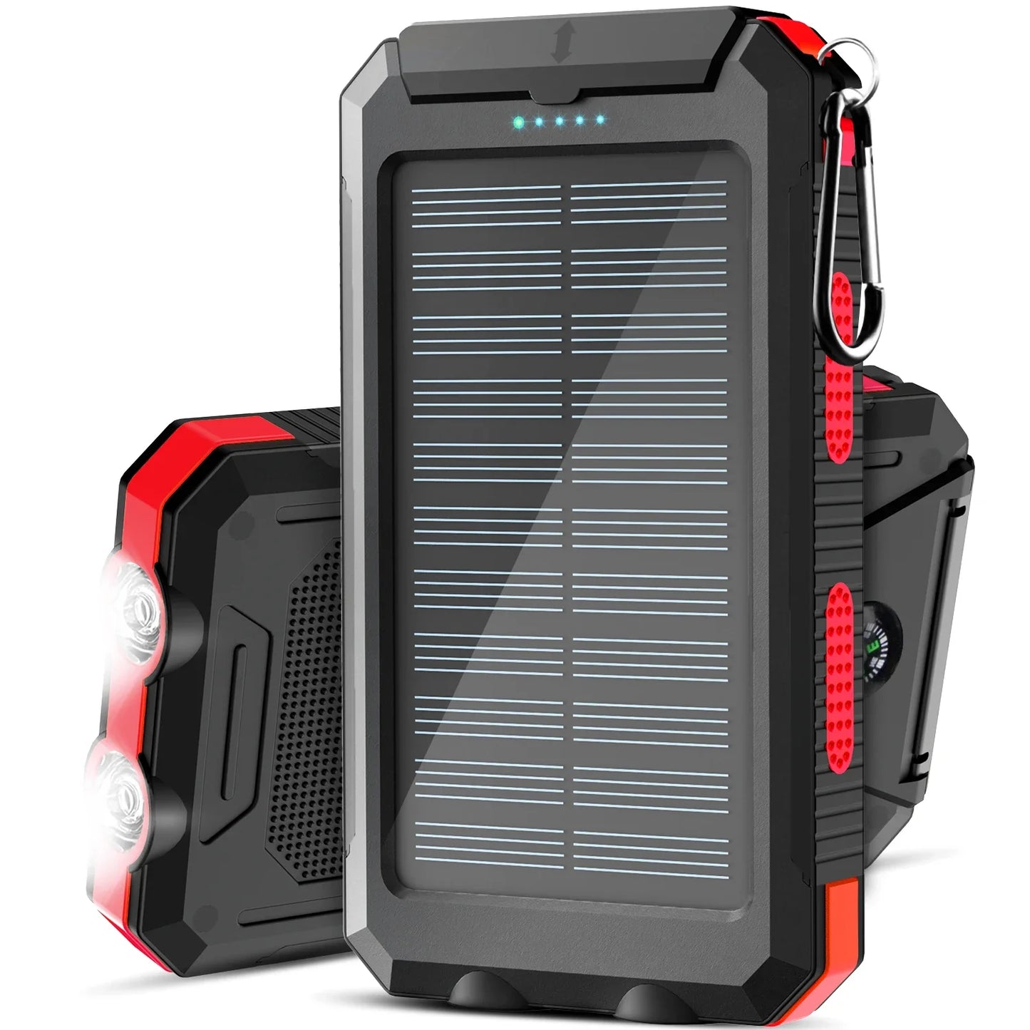 SOLUPUP Solcelle Power Bank med Indbyggede Kabler og Lynhurtig Opladning