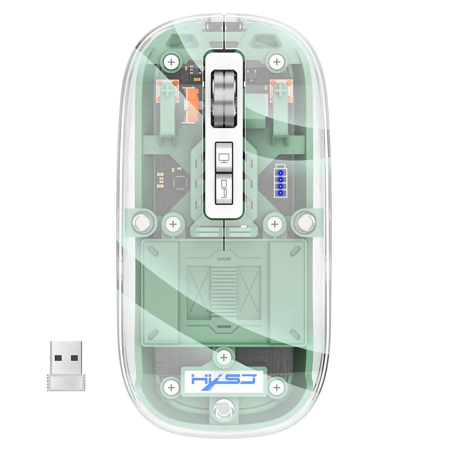 Trådlös Bluetooth-mus i transparent design