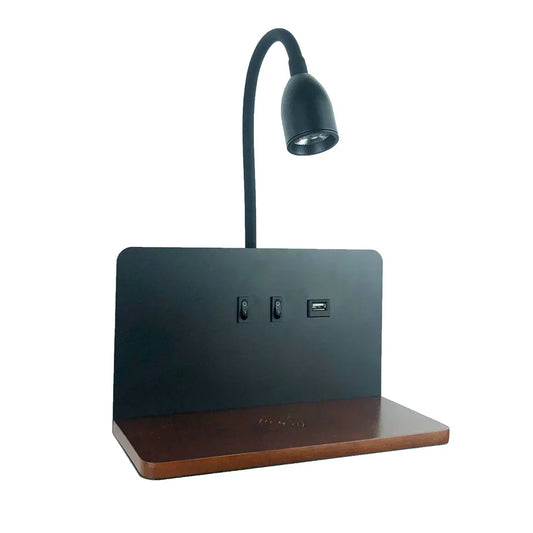 Moderne Væglampe med USB Oplader og Trådløs Funktion