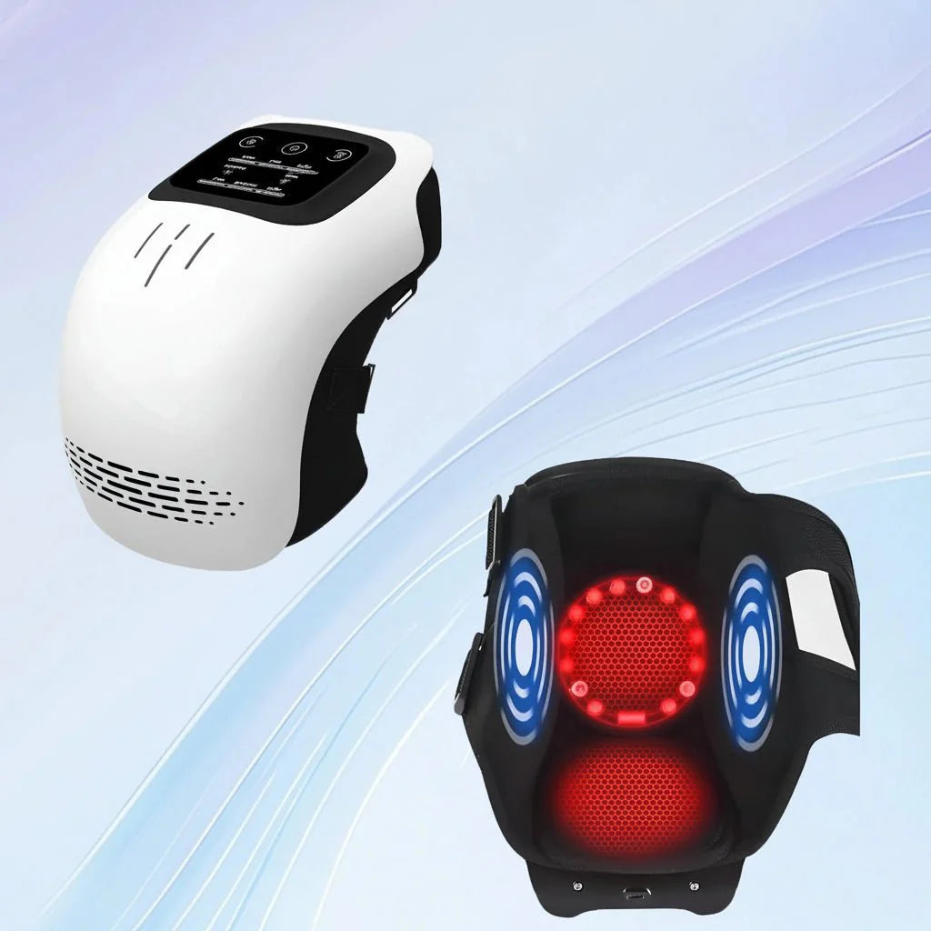 Flexibel Ledmassageapparat med Vibration, Värme och Ljusterapi