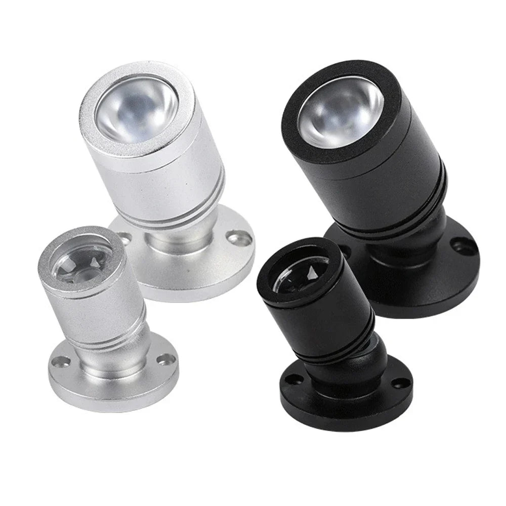 Mini LED Spotlight | 1W/3W | USB Ljuskälla för Vitrinskåp och Dekorationer | Varm och Kall Vit | Aluminiumhölje
