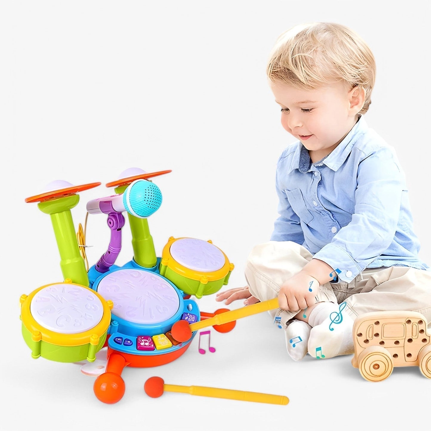 Interaktivt Trommesæt med Mikrofon til Børn – BeatMaster Junior