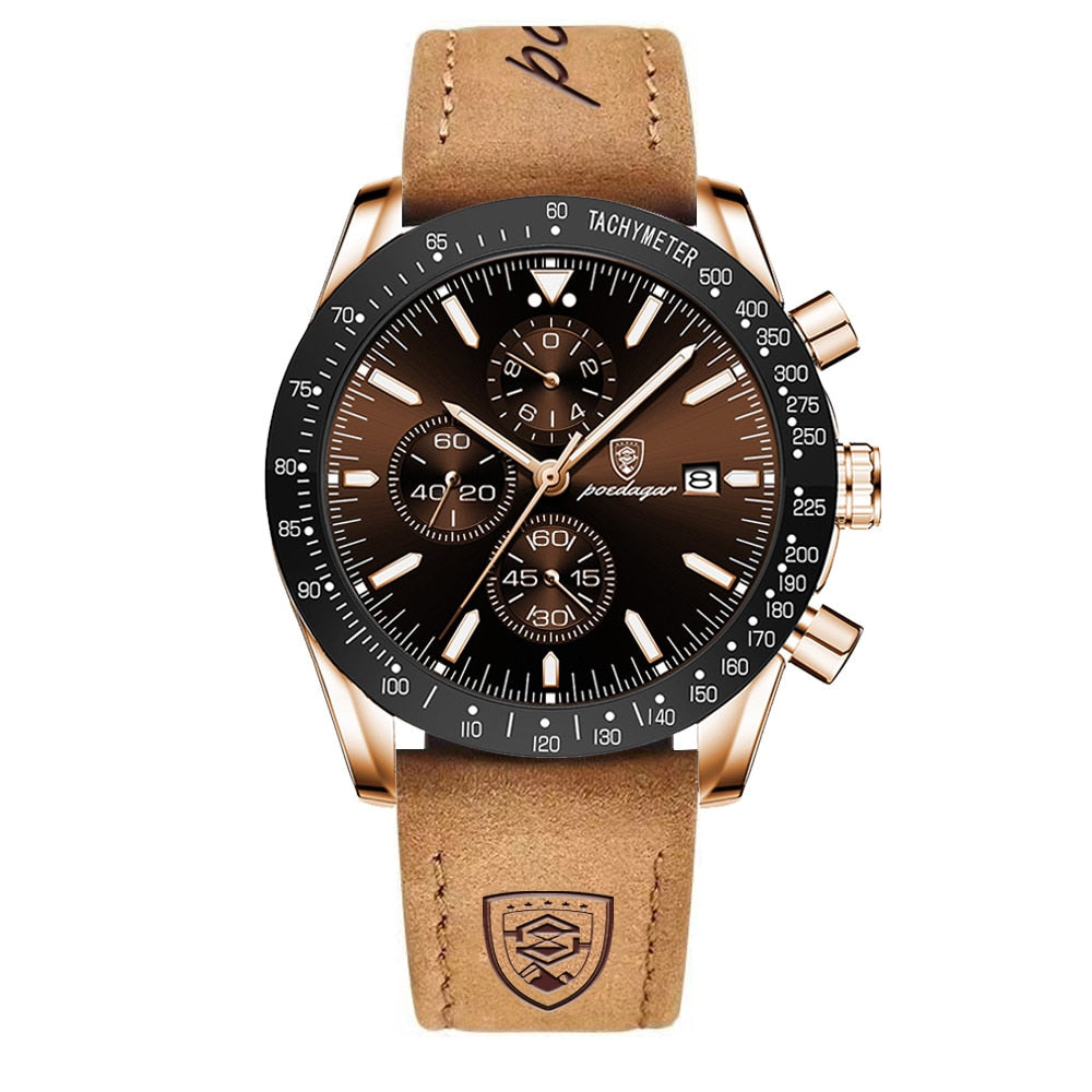Elegant Chronograph Armbåndsur med Dato & Stilfuldt Design