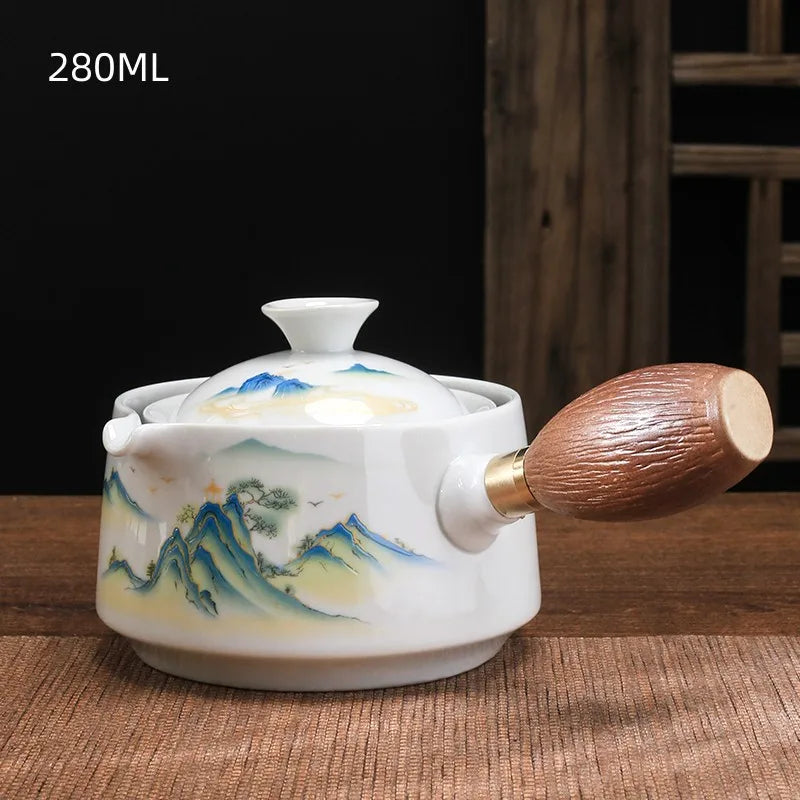 Traditionel Harmoni Keramisk Drejelig Teapot