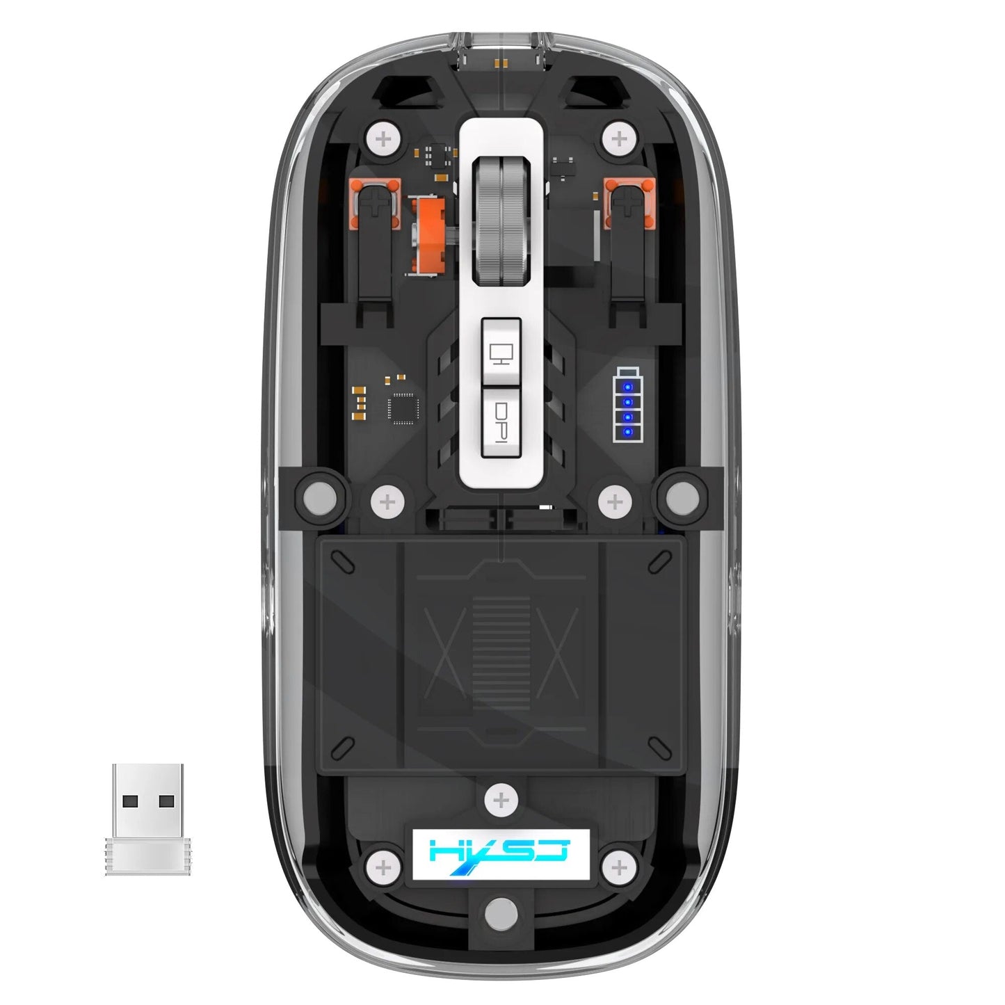 Trådlös Bluetooth-mus i transparent design