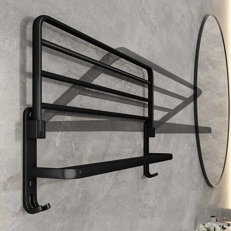 Elegant handdukshängare i aluminium – Utrymmessnål hopfällbar design