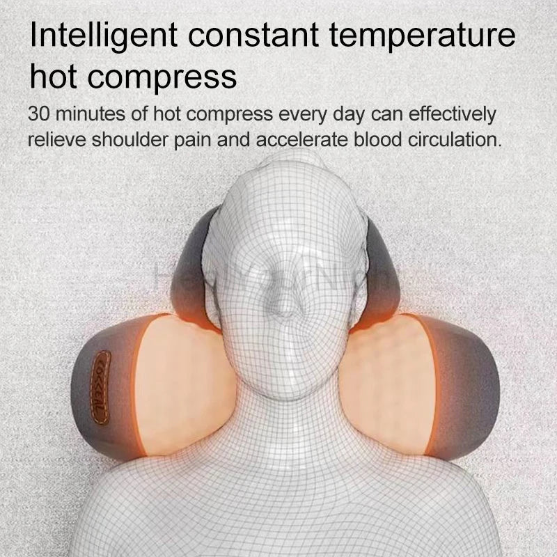 Vibrationsmassagekudde med varmkompression