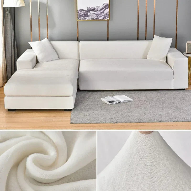 Elastiskt velour sofföverdrag med lyxig finish