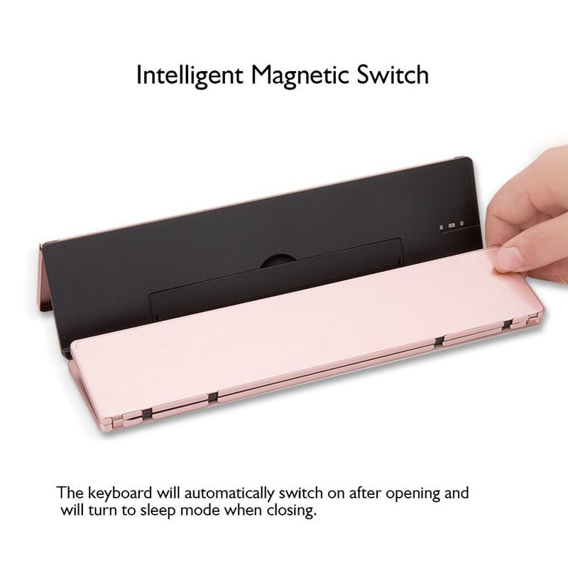 Bærbar trådløs sammenfoldelig tablet-holder tastatur