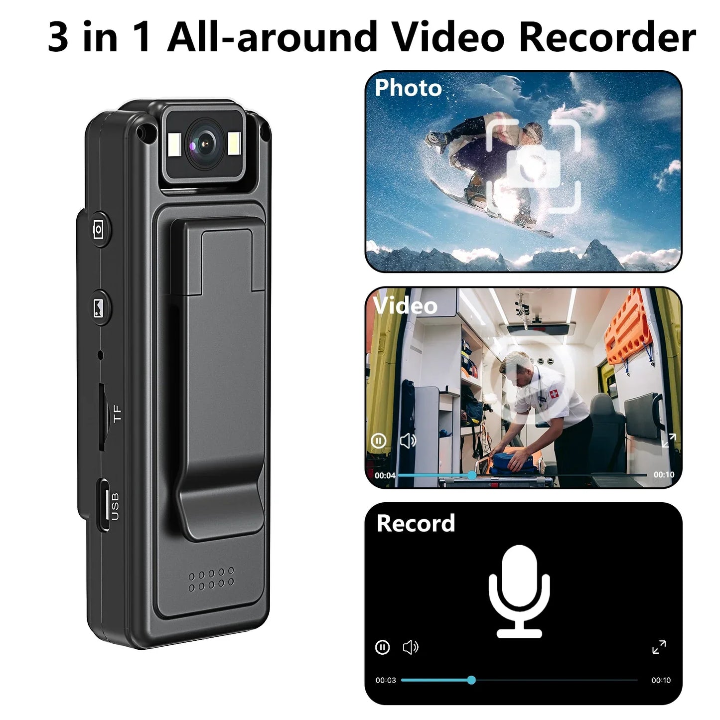 Bärbar minikamera med WiFi och mörkerseende i 1080P HD
