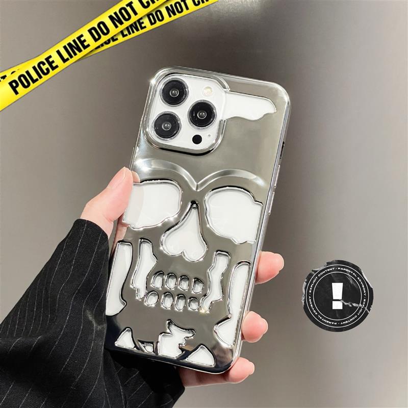 Smartphone Cover med Gotisk Skull Design i Midnattsfarve