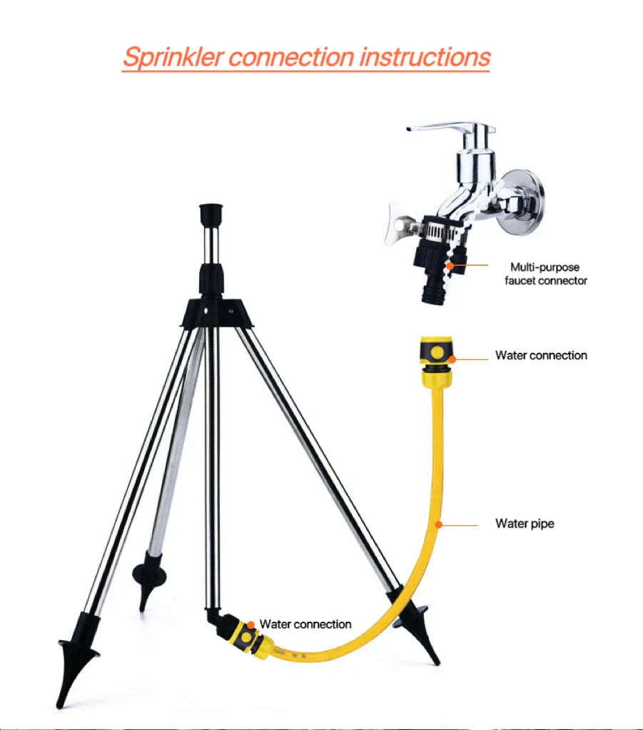 Automatisk 360-graders rotationssprinkler för trädgårdsbruk