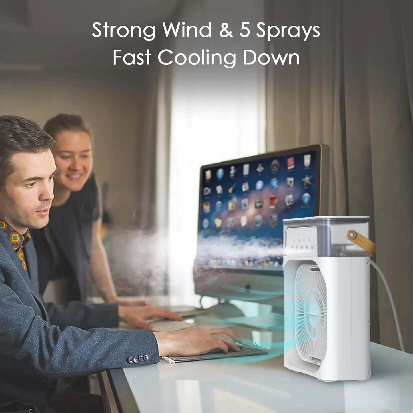 Luftbefeugter Ventilator til Desktop med AirMist Pro Funktion