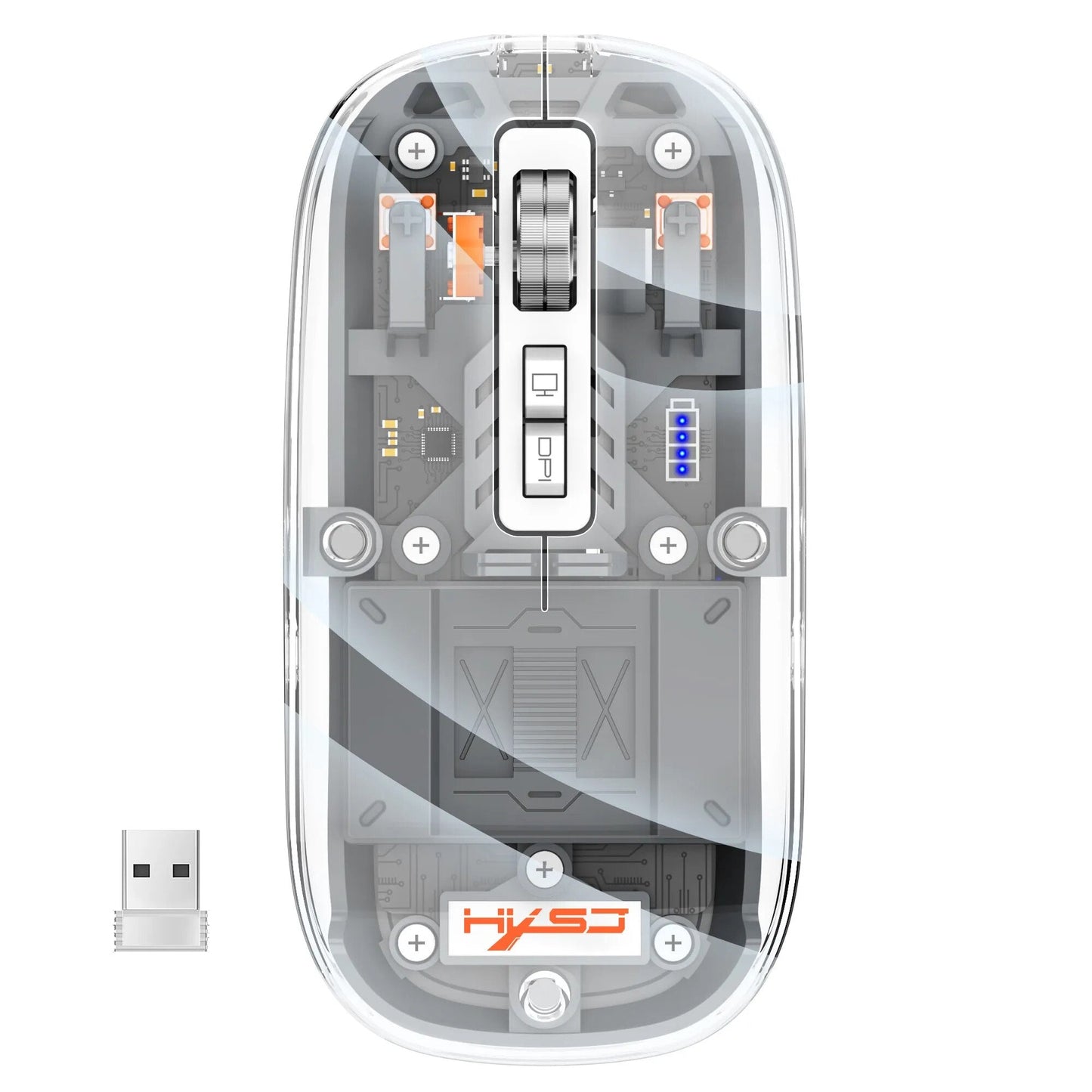 Trådlös Bluetooth-mus i transparent design