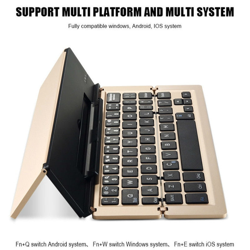 Bærbar trådløs sammenfoldelig tablet-holder tastatur