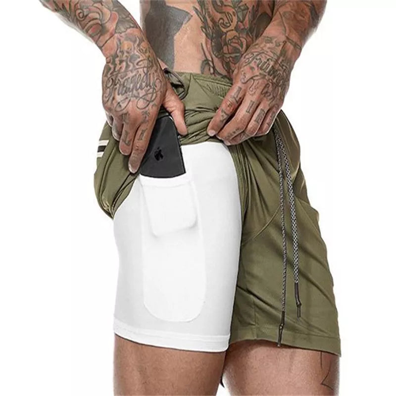 Snabbtorkande Träningsshorts med Telefonficka och Komfort