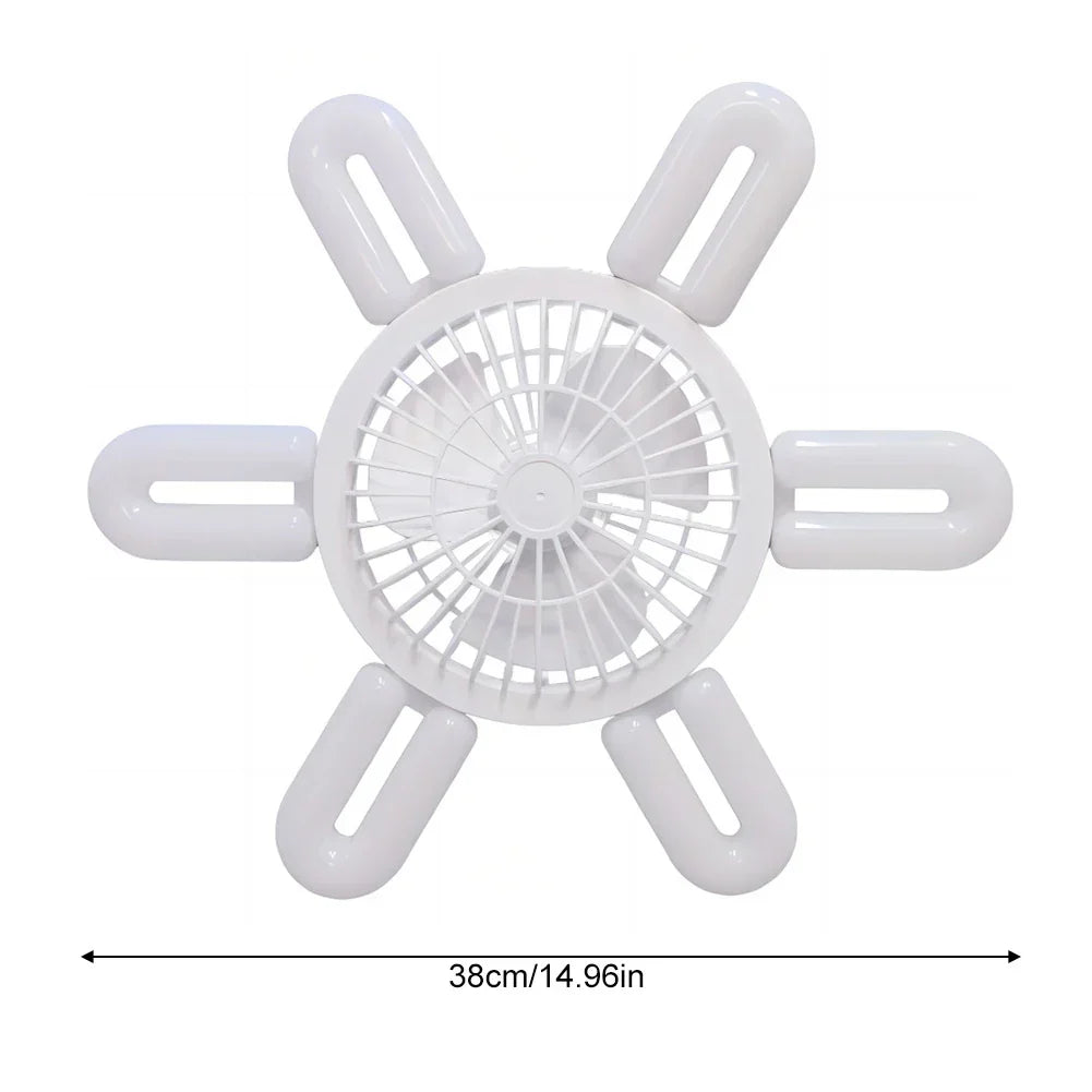 Stille Justerbar Fjernbetjening Loft Foldebar Ventilator Lampe
