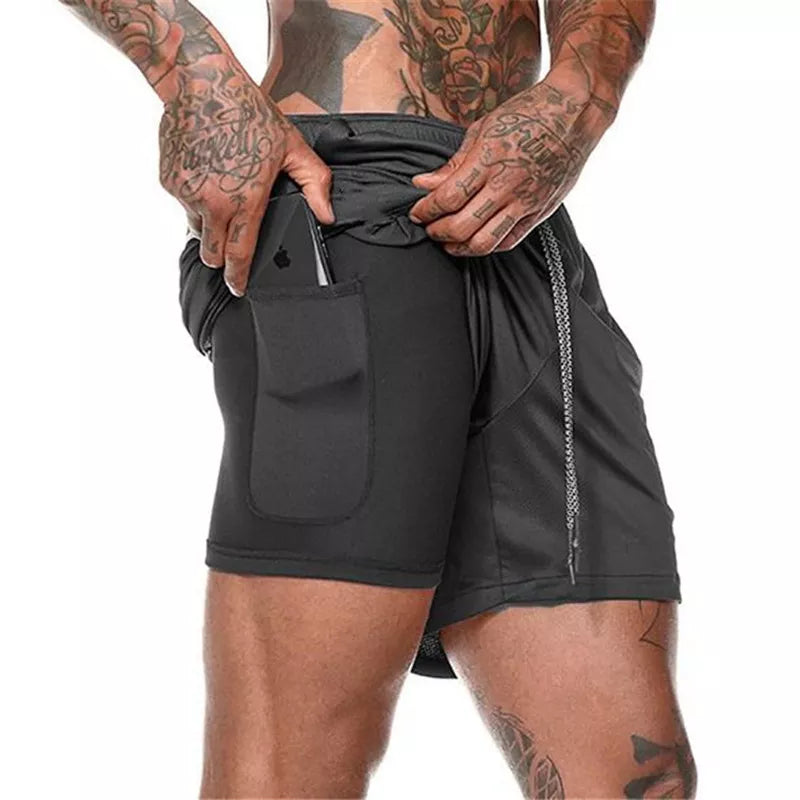 Snabbtorkande Träningsshorts med Telefonficka och Komfort