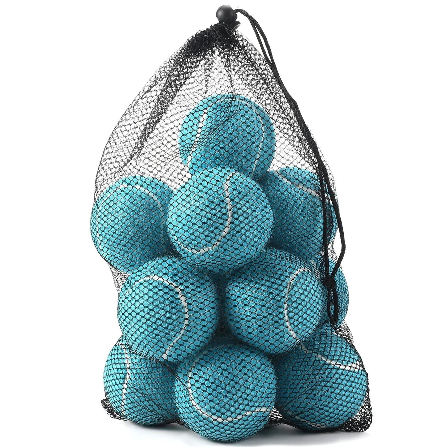 Set med 12 tennisbollar, hög elasticitet, träningsbollar med nätväska