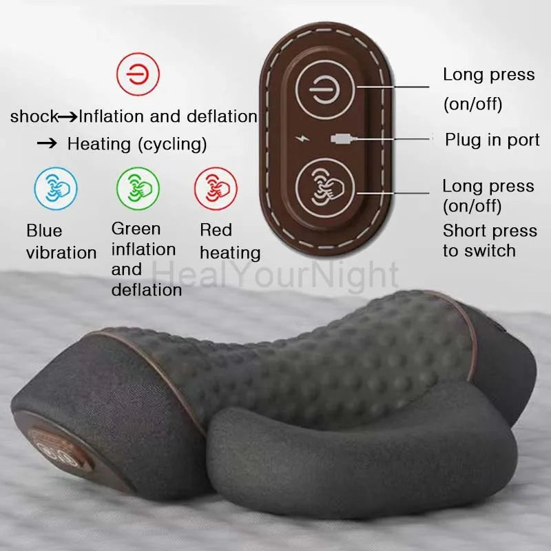 Vibrationsmassagekudde med varmkompression