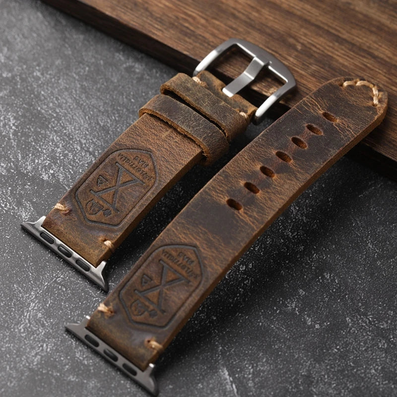 Eksklusivt Håndlavet Læderarmbånd til Apple Watch