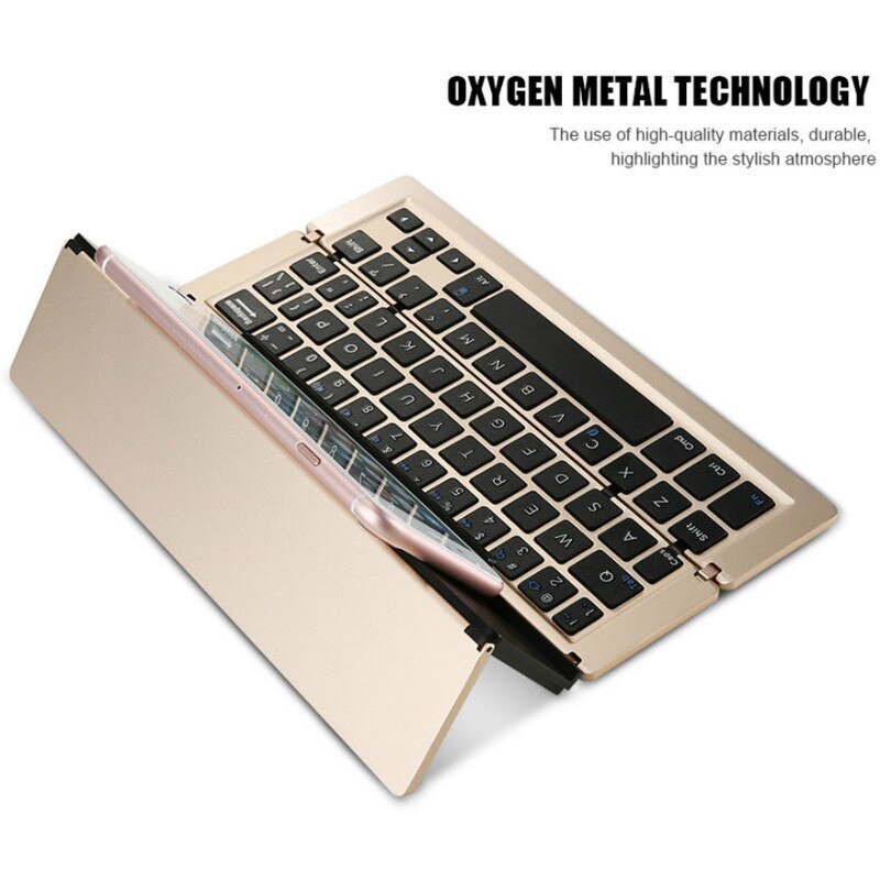 Bærbar trådløs sammenfoldelig tablet-holder tastatur
