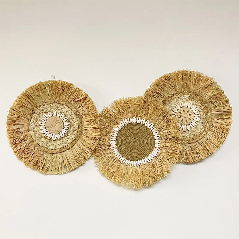 Boho Väggdekoration i Raffia – Äkta och Stämningsfull