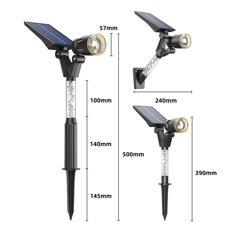 Solar LED trädgård hem utomhus väg spotlights