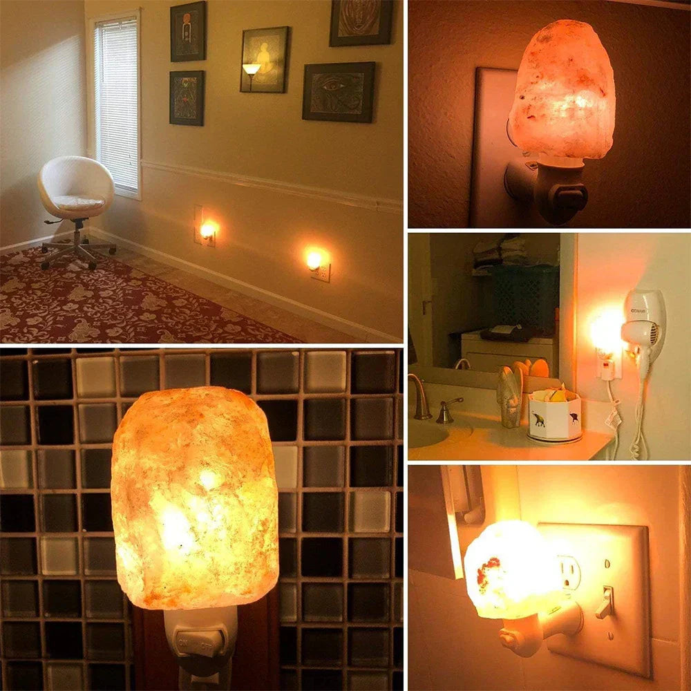 LED Naturlampe med Himalaya-Salt, Luftrenser og Varmefunktion
