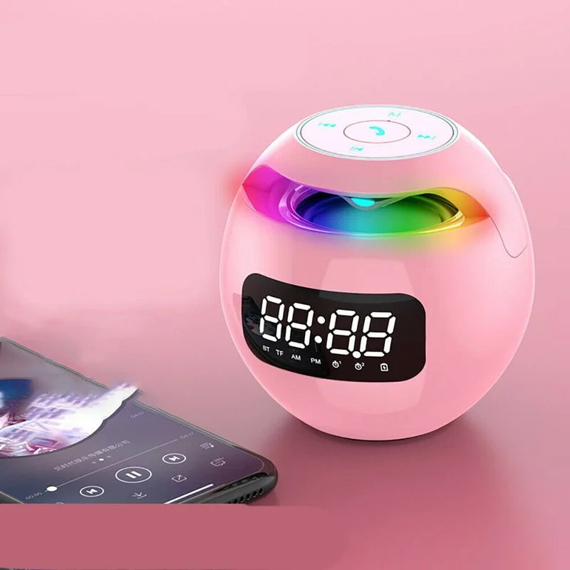 Bluetooth-vækkeur med LED-natlampe | 5W Højttaler | Bevægelsesfølsom skærm | 2200mAh batteri
