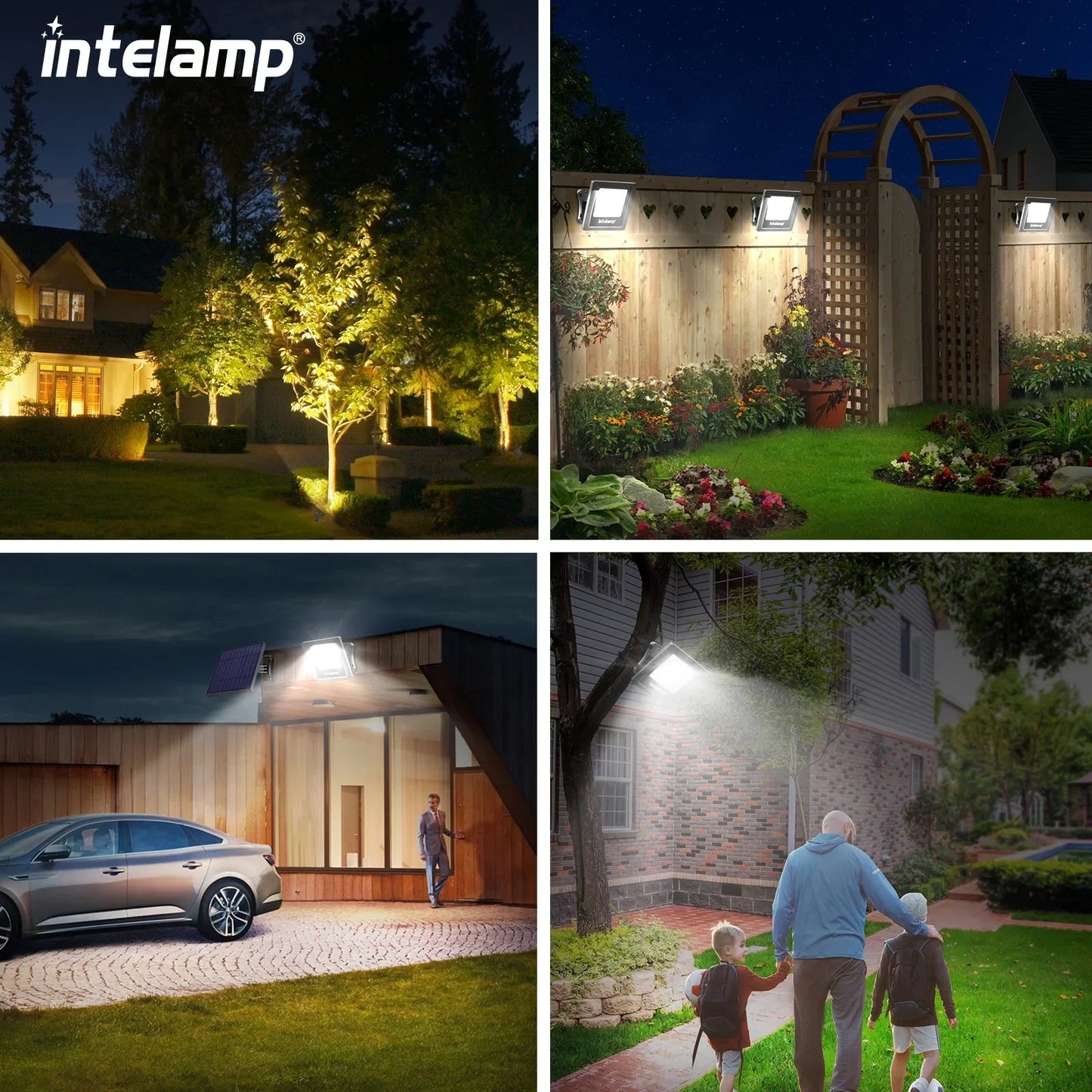 LED Solsikkerhedslampe Duo | 2-pak | 1200LM Lysstærk | IP65 Vandtæt | Have, Patio og Terrase