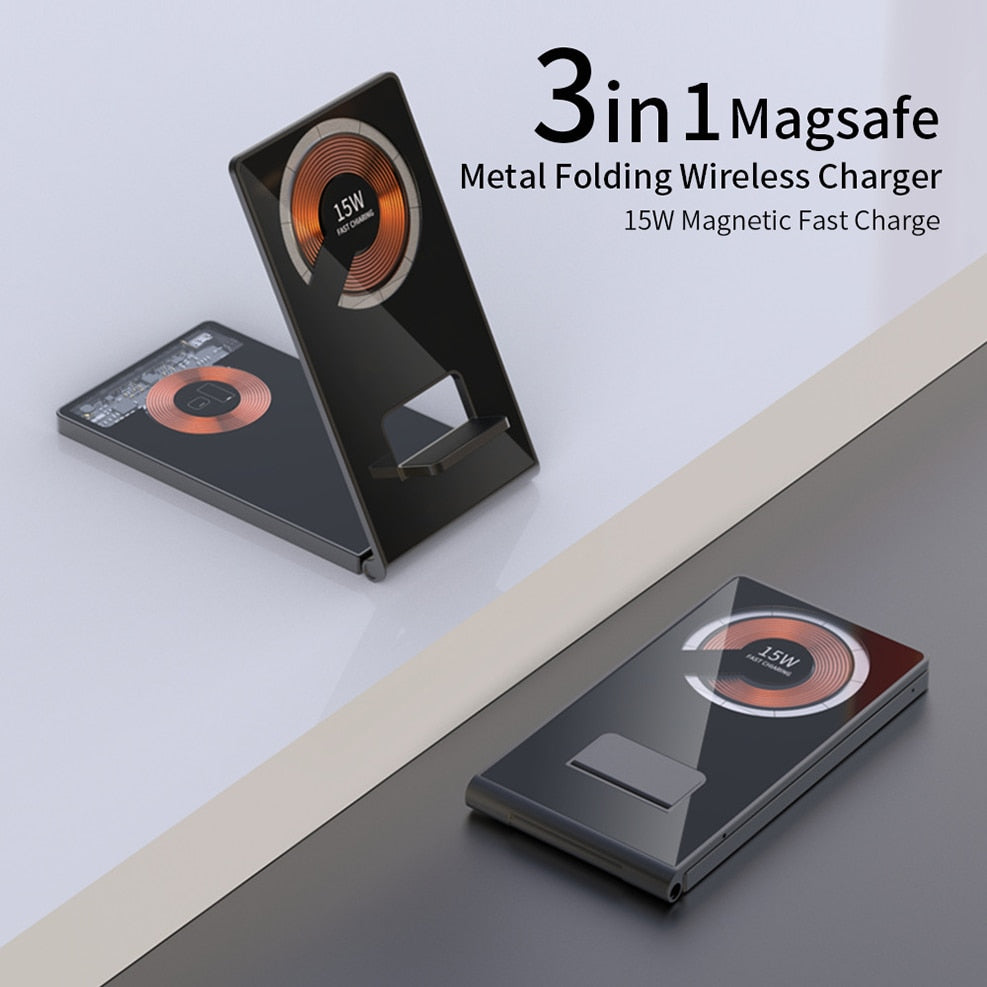 Clear Beam Foldbar Magnetisk Trådløs Oplader Stativ