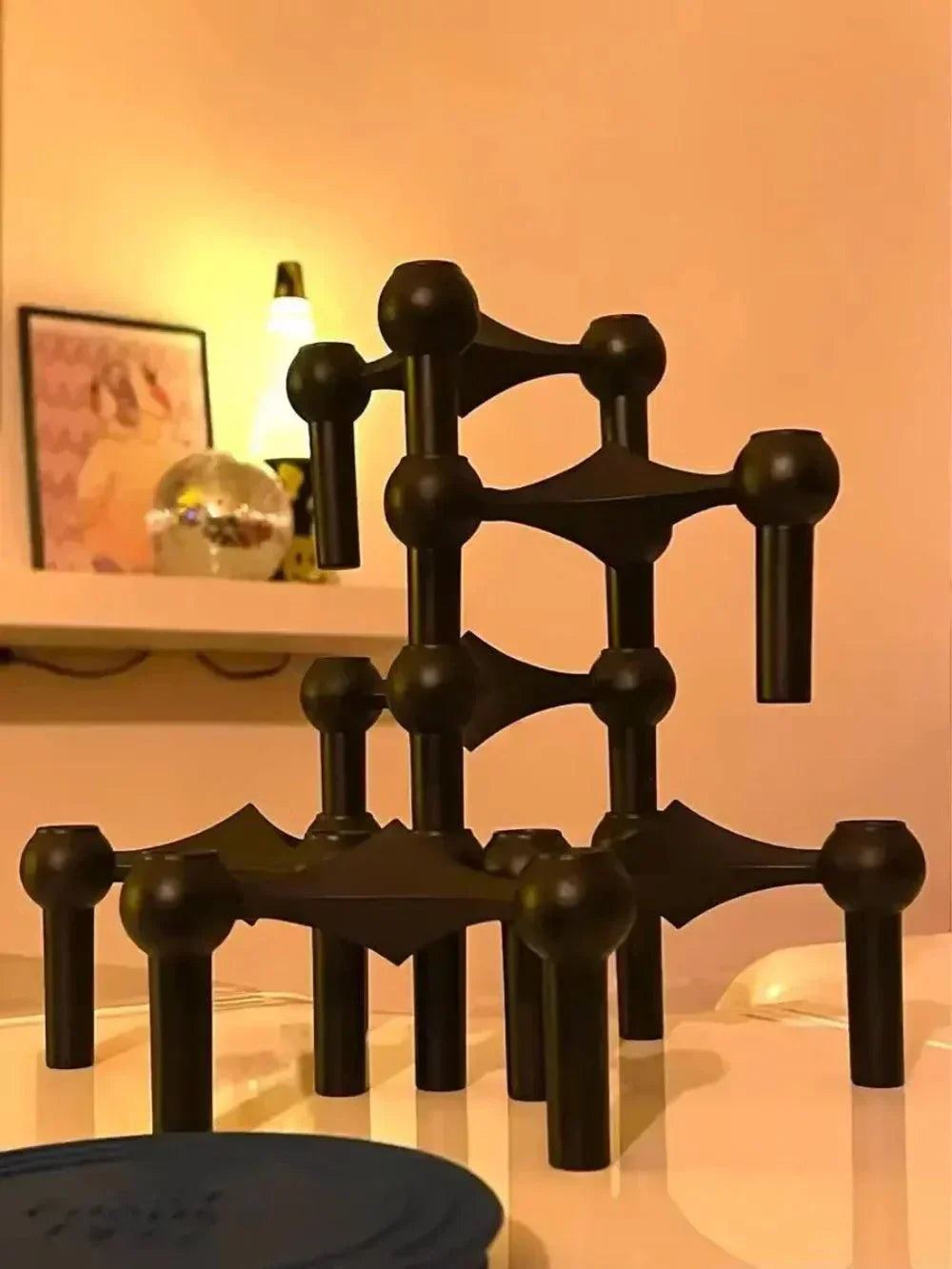 Modulære Metallysestager med Skulpturelt Design