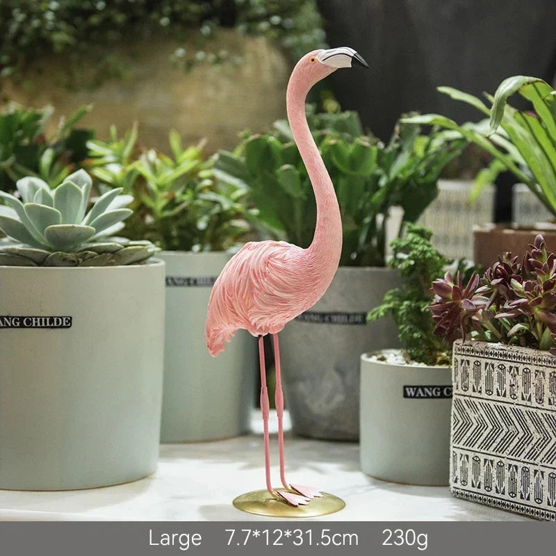 Modern dekoration av flamingofigur i harts