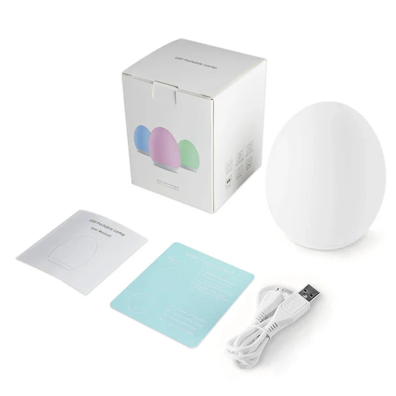 Lysande nattlampa med RGB och varmvit – Touchkontroll – 100 timmars batteri – 12 × 10 cm – Barnrum