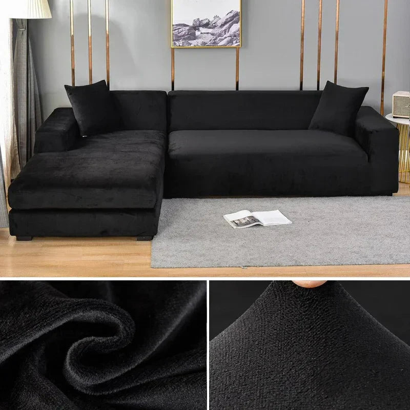 Elastiskt velour sofföverdrag med lyxig finish