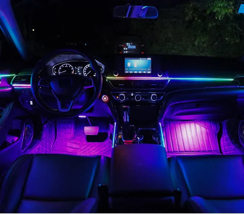 Bluetooth RGB Symphony Bil Atmosfære Lys Sæt