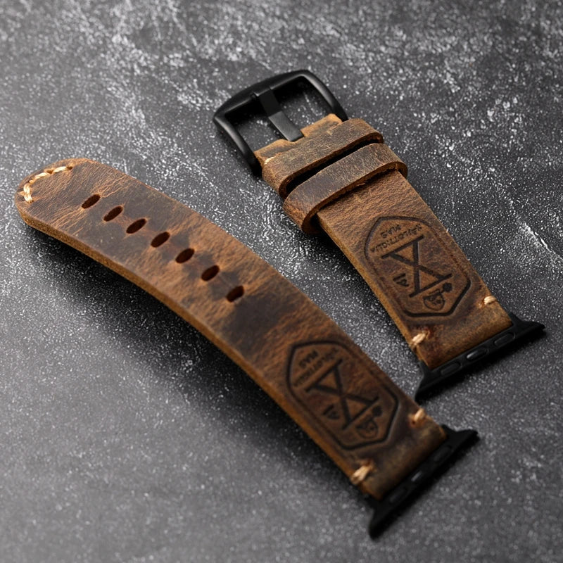 Eksklusivt Håndlavet Læderarmbånd til Apple Watch