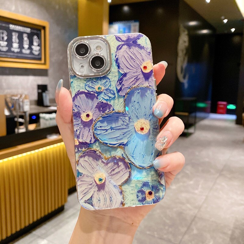 Blomster Glød Blød Stødabsorberende iPhone Etui