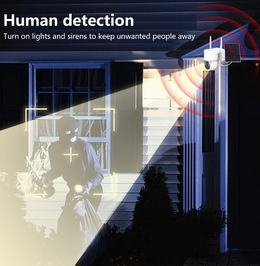 Udendørs WiFi Solcelledrevet Sikkerhed IP Kamera