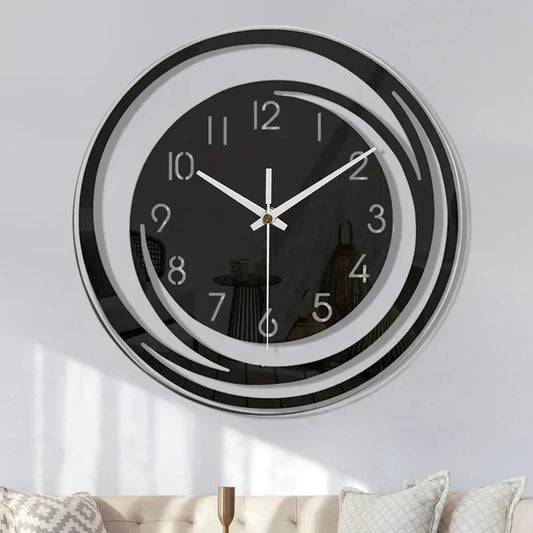Modernt väggur i svart akryl - skandinavisk design