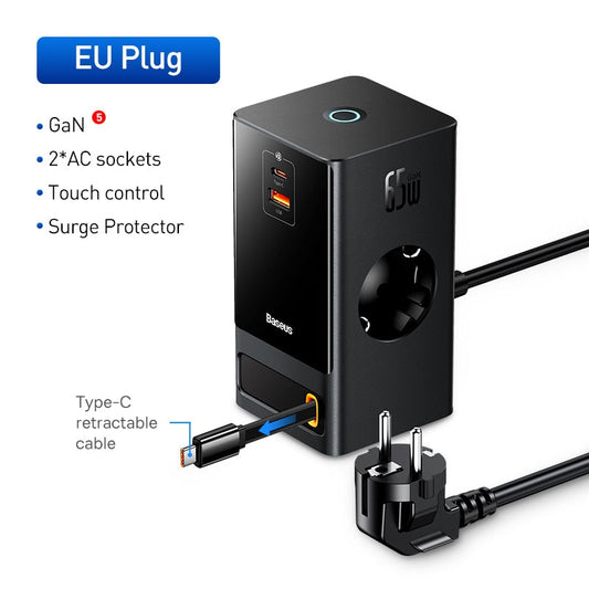 Infällbar kabel Snabbladdning Digital Powerbank