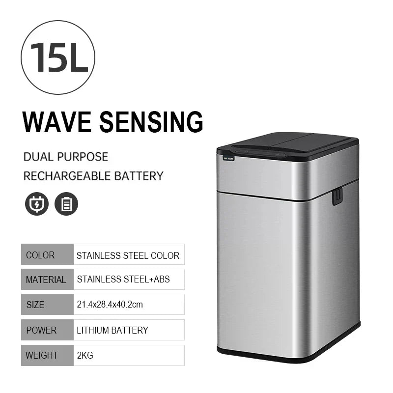 Smart Rustfrit Stål Automatisk Sensor Affaldsspand