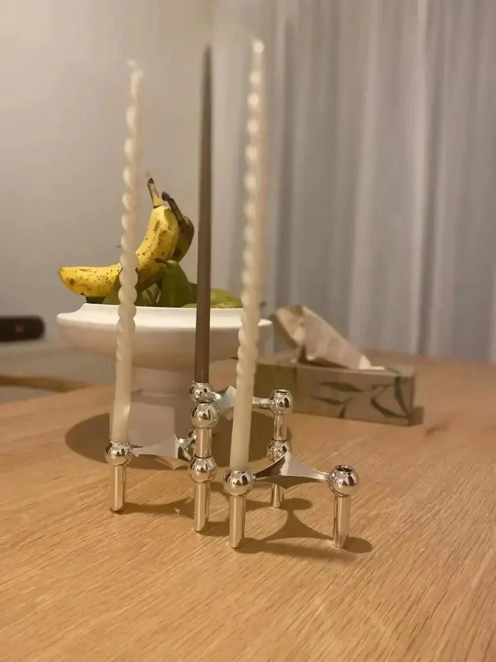 Modulære Metallysestager med Skulpturelt Design