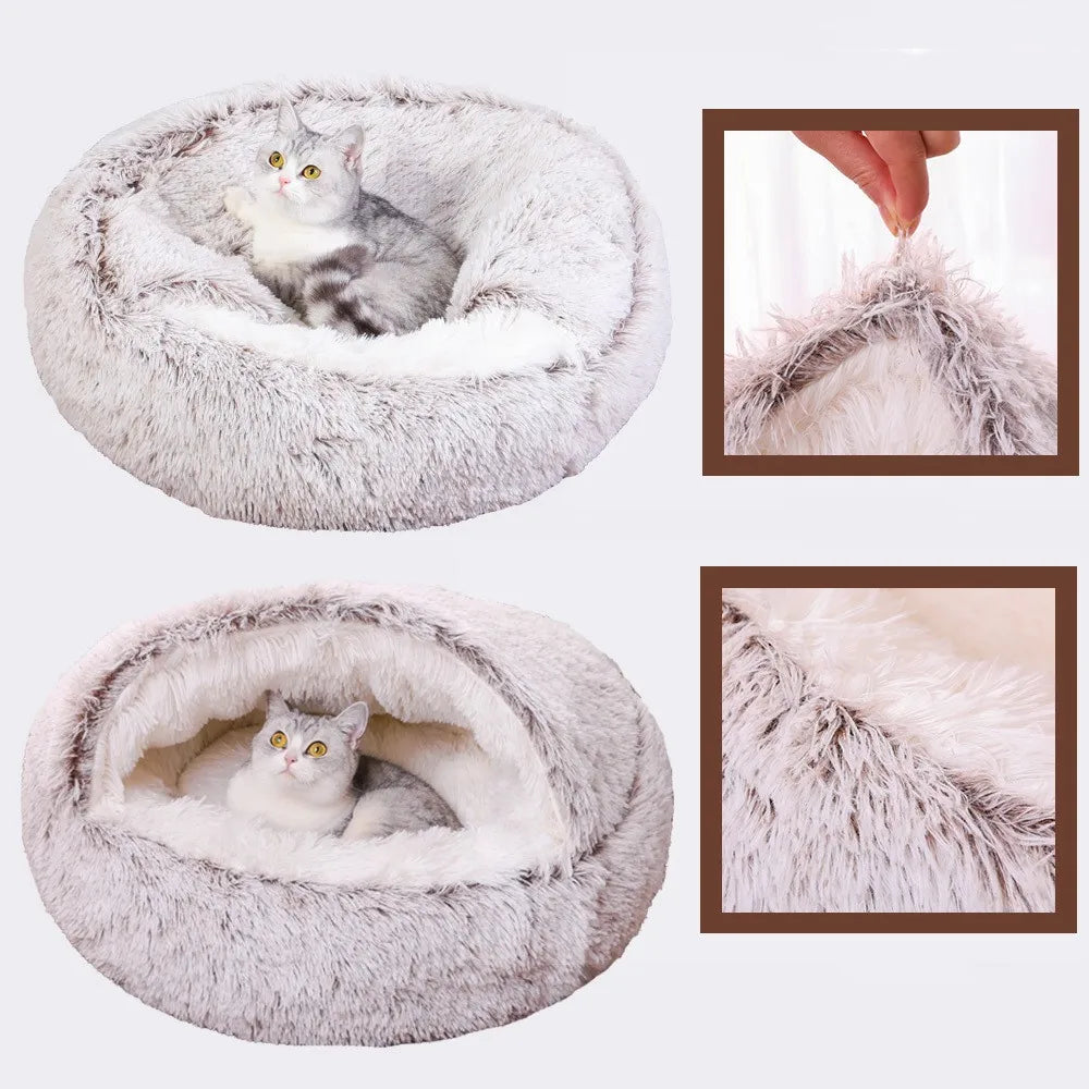 Snuggle Nest Plush Dækket Kæledyr Seng